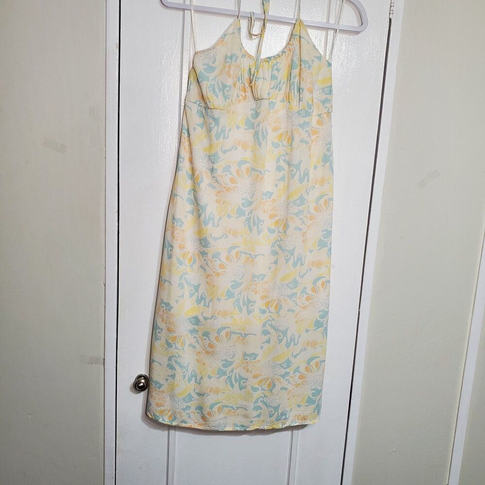 BP Nordstroom NWT Floral Halter Lined Midi Dress Size M. SKU#A-128